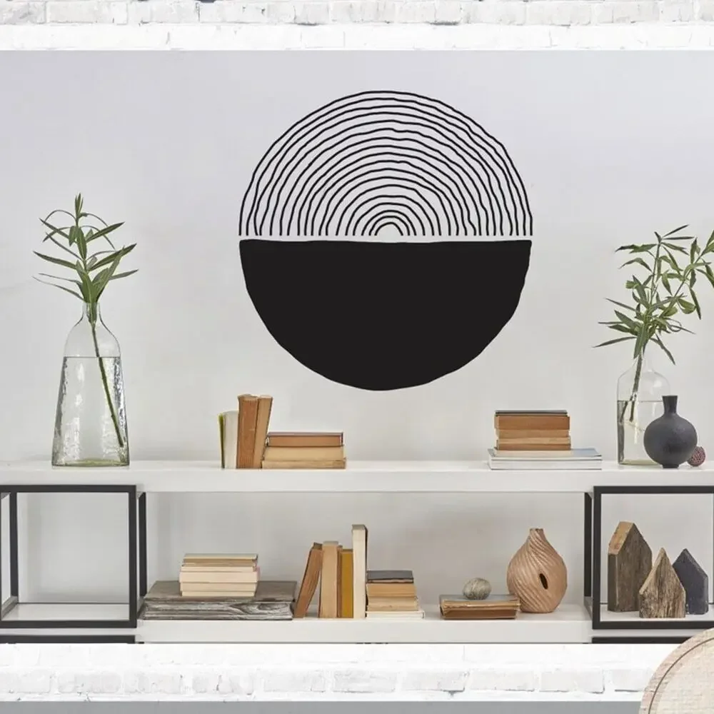 Большие круглые минималистичные радужные настенные наклейки в стиле бохо для