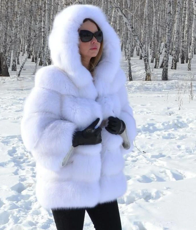 Women's Winter Warm Jacket  With Fur Real Raccoon Long Clothes Luxury Silver Fox Vest For Female  Fur Coat Natrual Fur