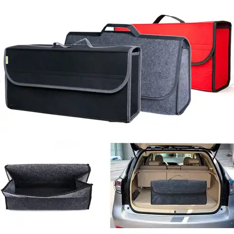 Органайзер для багажника автомобиля, мягкий фетровый ящик для хранения, большой Противоскользящий отсек, органайзер для хранения обуви, су...