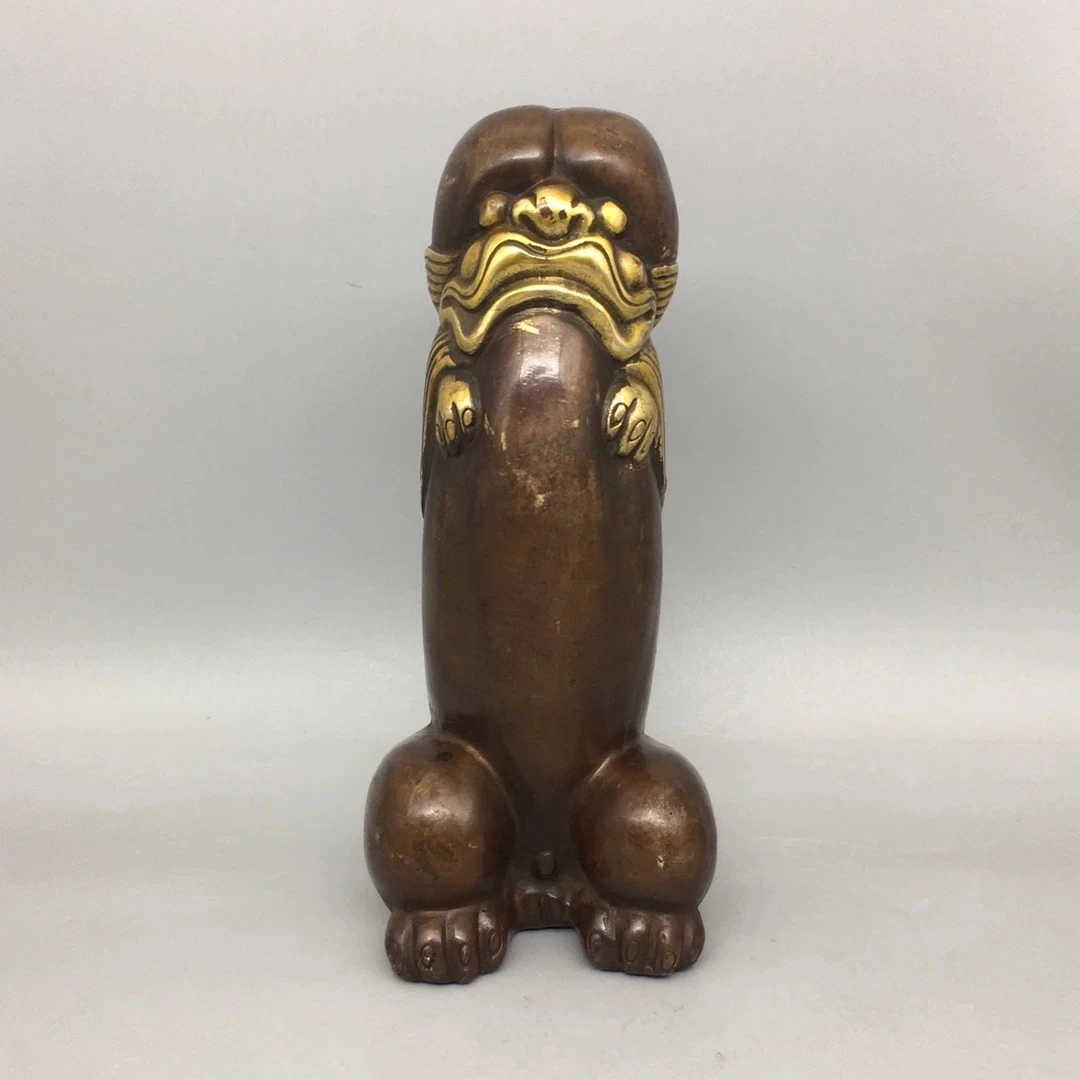 

Antique made old brass gilded home decoration ornaments of yaowuyangwei