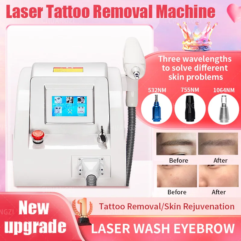 Заводская цена Q Switched Laser для удаления татуировок 1064 Nd Yag 532 нм 1320 Углеродный пилинг