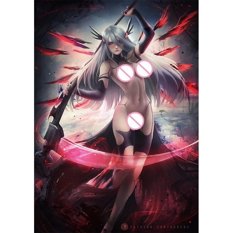 

Print Game Swordsman Witch Nude Sexy Girl Art Canvas Poster Customized 16x24 24x36 Inch Living Room Bedroom Decor Wall Picture