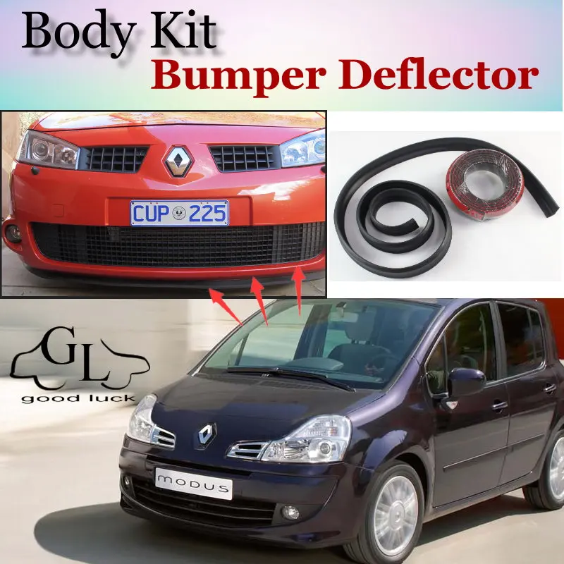 

Дефлектор губ для бампера Renault Modus 2004 ~ 2012, передняя юбка спойлера ДЛЯ TopGear Friends для тюнинга автомобиля/комплекта кузова/полосы