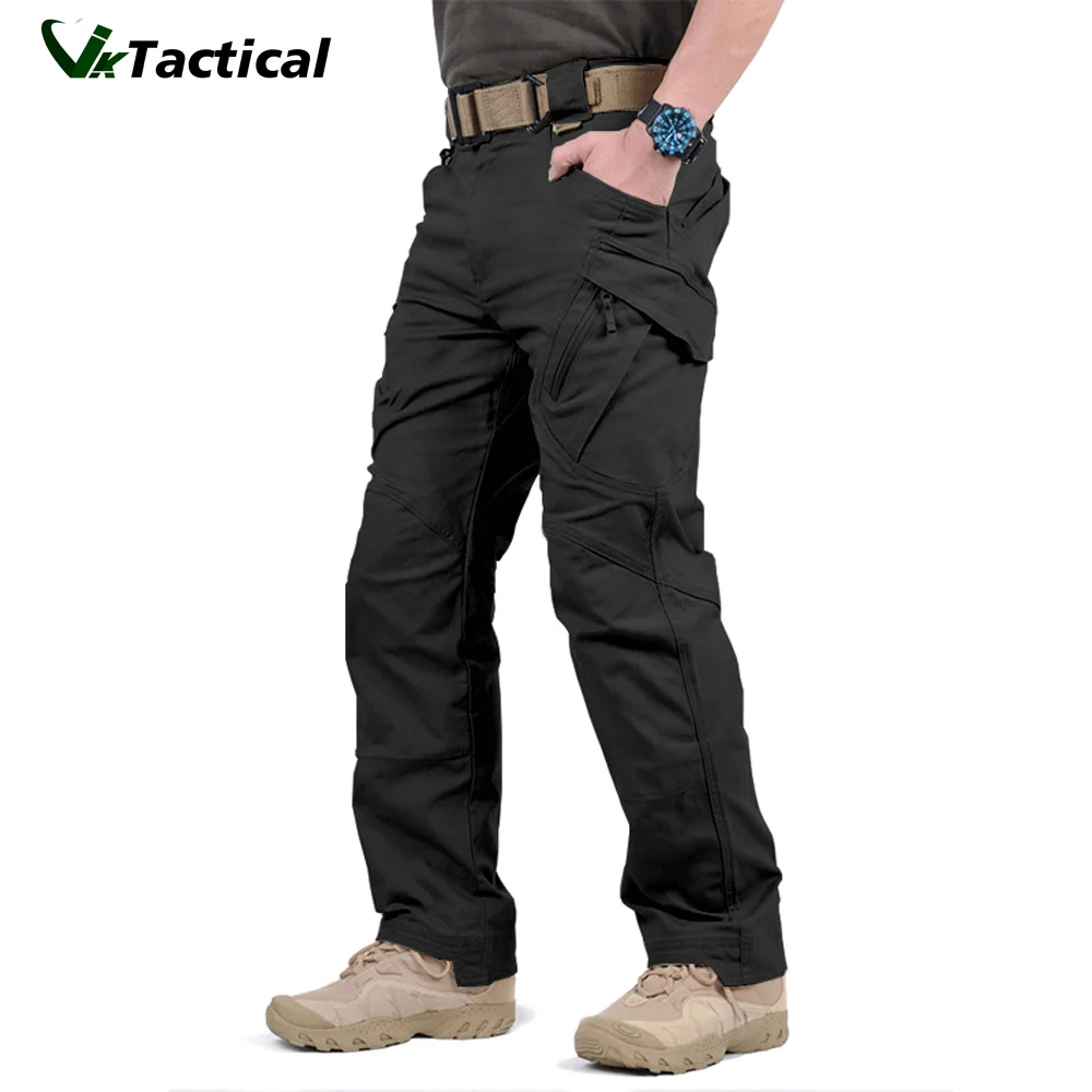 

IX9 City Tactical Cargo Pants Men Combat SWAT Army Military Pants Many Pockets Stretch Flexible Man Casual Trousers 5XL