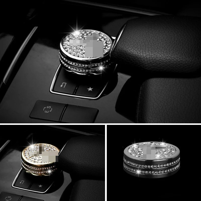 

For Mercedes-Benz A B CLA GLA C E ML GL GLK Class W204 X204 Crystal Style Car Center Multimedia Button Case Trim Cover