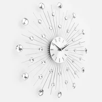 20 inch wall clock stylish diamond silent non ticking arabic numeral clock silver large wall clocks for living room bedroom