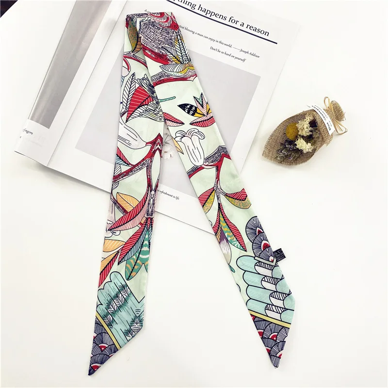 

2022 New Fashion Headbands For Women Designer Hair Bands Silk Skinny Scarf Scrunchie Ribbon Female Bandana Knot Hair Accessories