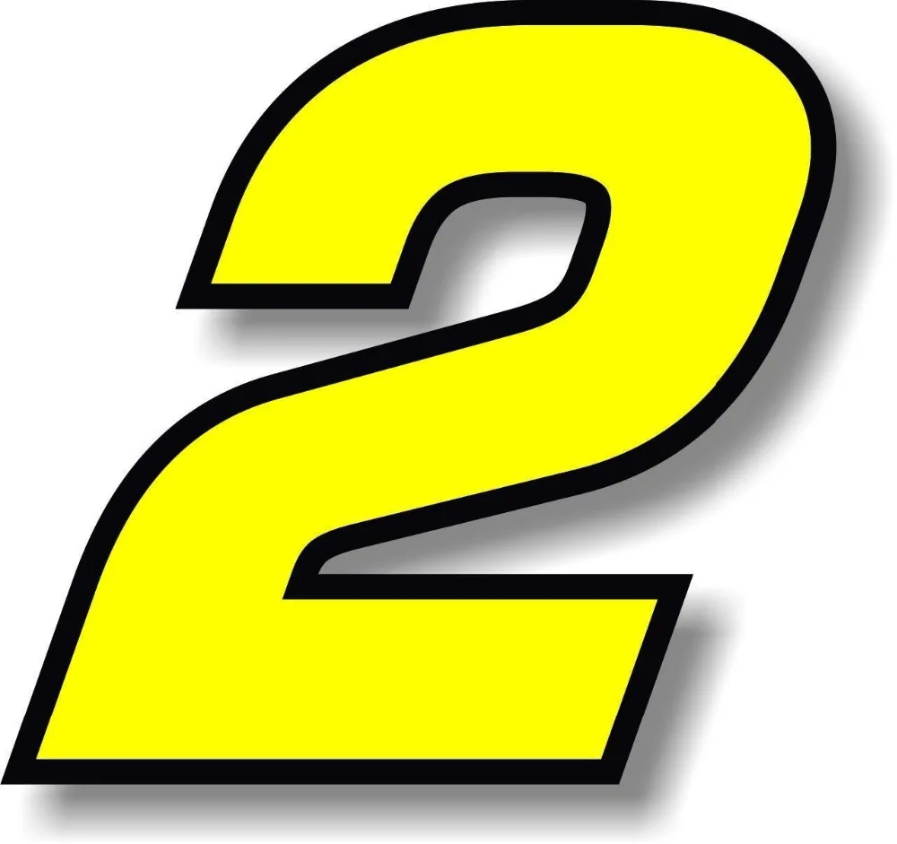 Цифры желтые с черной границей виниловая наклейка Графический номер