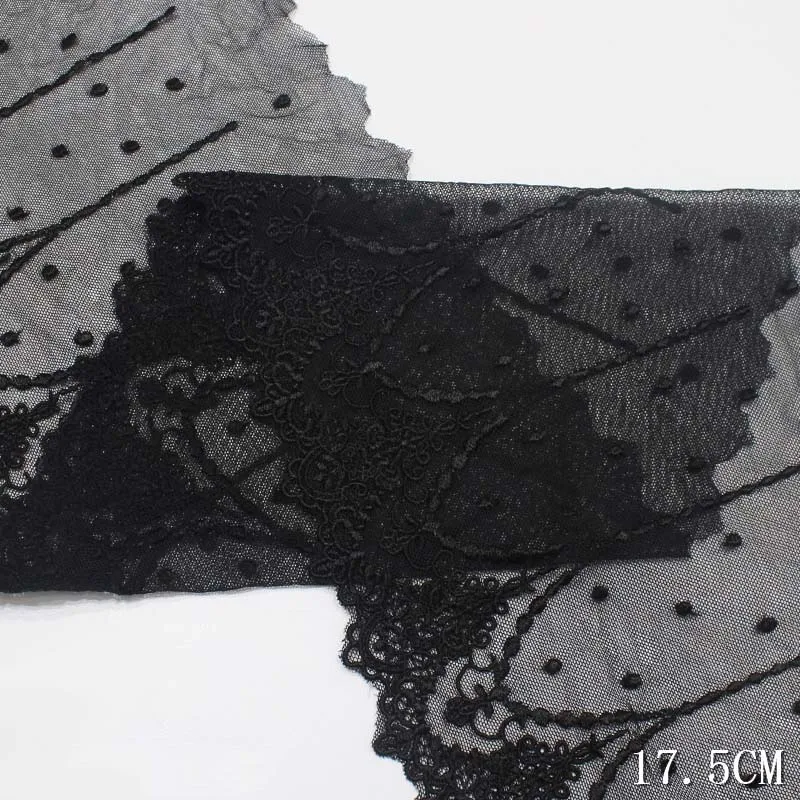 

28Yards Embroidered Lace Trim Black White Mesh Underwear Bra Lingerie Dress Garment Sewing Trimmings Fabric DIY