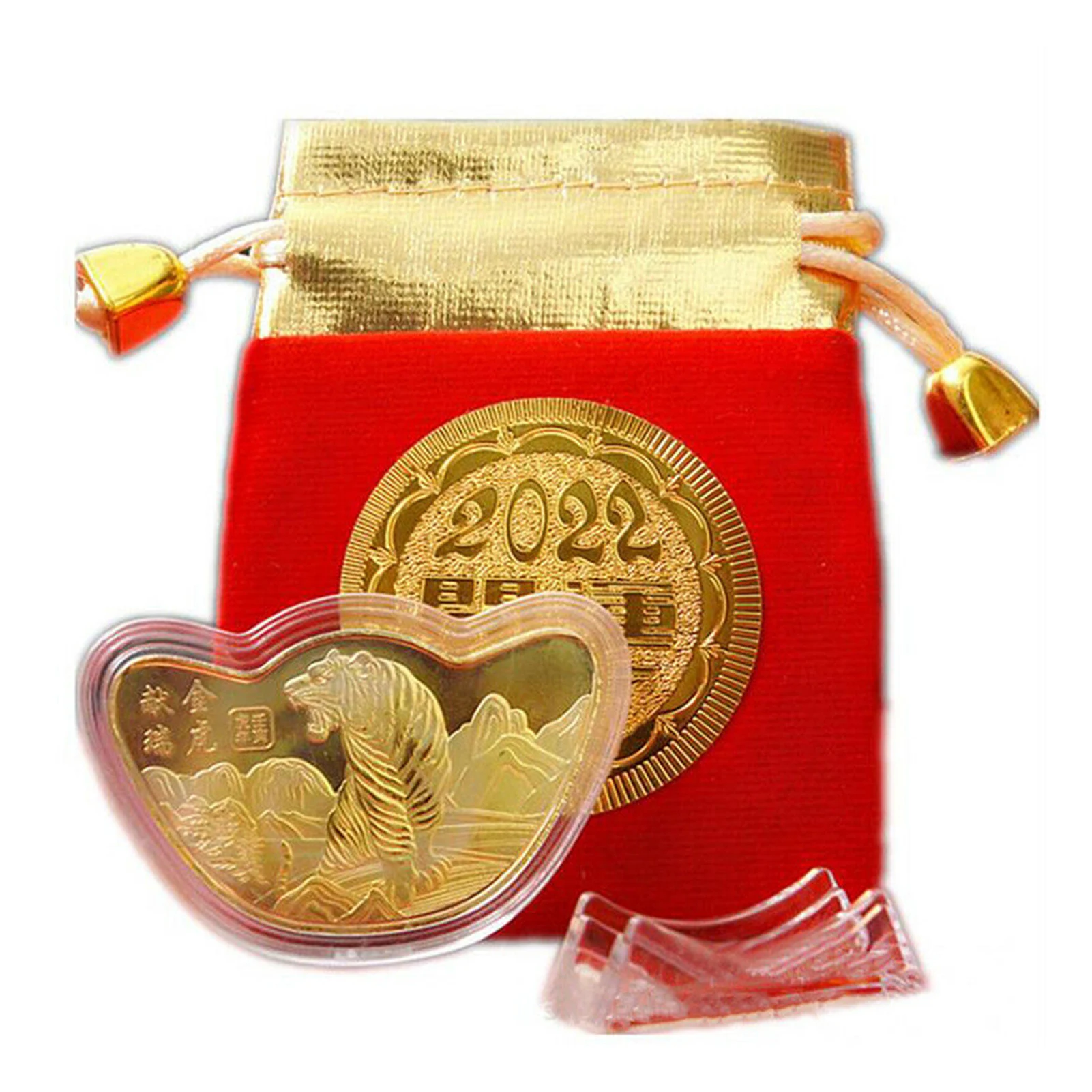 

2022 New Chinese Zodiac Animal Year Of The Tiger Gold Plated Coin Carved Commemorative Gold Craft Collection
