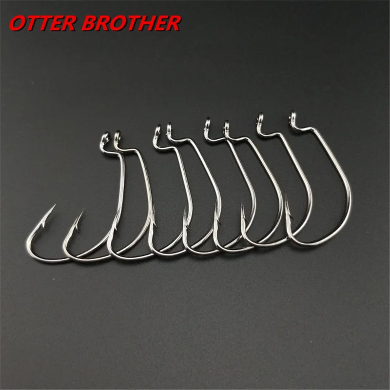 

15pcs Offset Hook Carbon Steel Fishing Jig Hooks Big Crank Bass Hook Crank Barbed Hook for Soft Fishing Lure