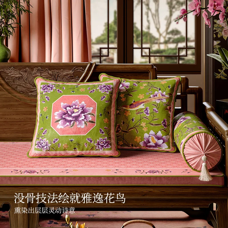 Экзотическая подушка с принтом пиона чехол для подушки новый китайский стиль