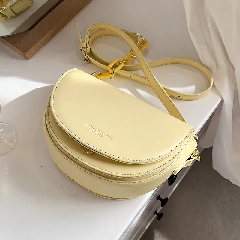 

Luxury Brand Shoulder Messenger Bag High-quality PU Leather Women's Designer Handbag Solid Color Tote Bag Underarm Bag 2022 New