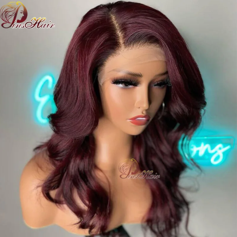 99j Red Lace Front Human Hair Wigs