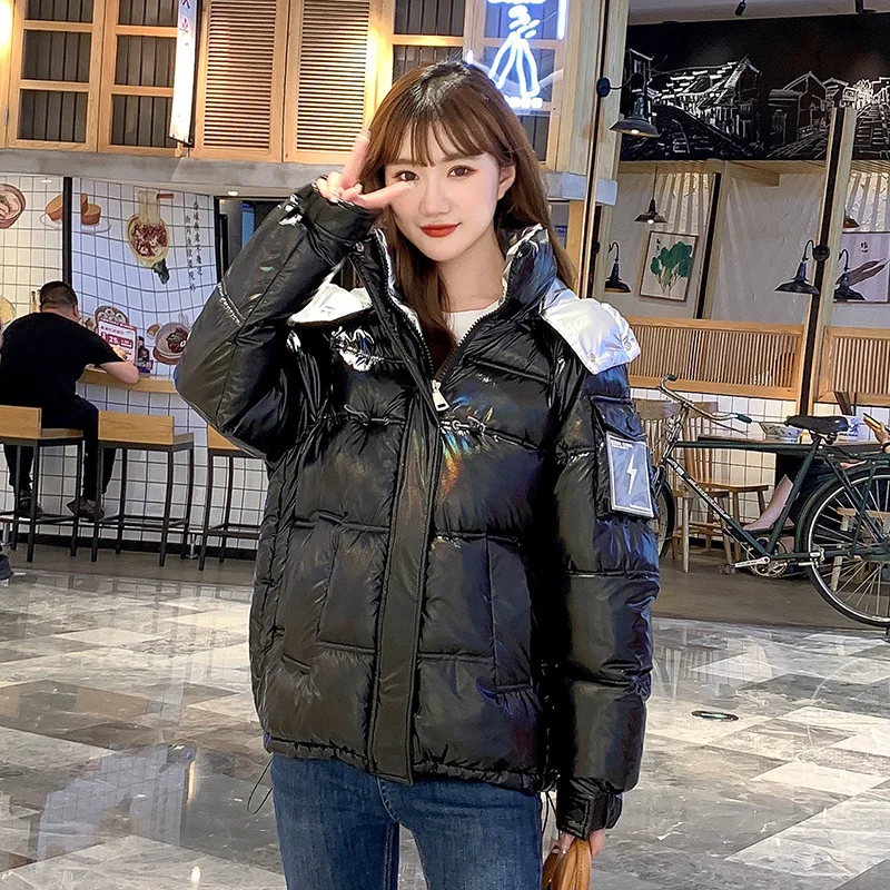 Elegant Temperament 2023 Short Hooded Cotton Cotton Korean Temperament Commuter Bread Cotton Zipper Ladies Cute Pink Jacket