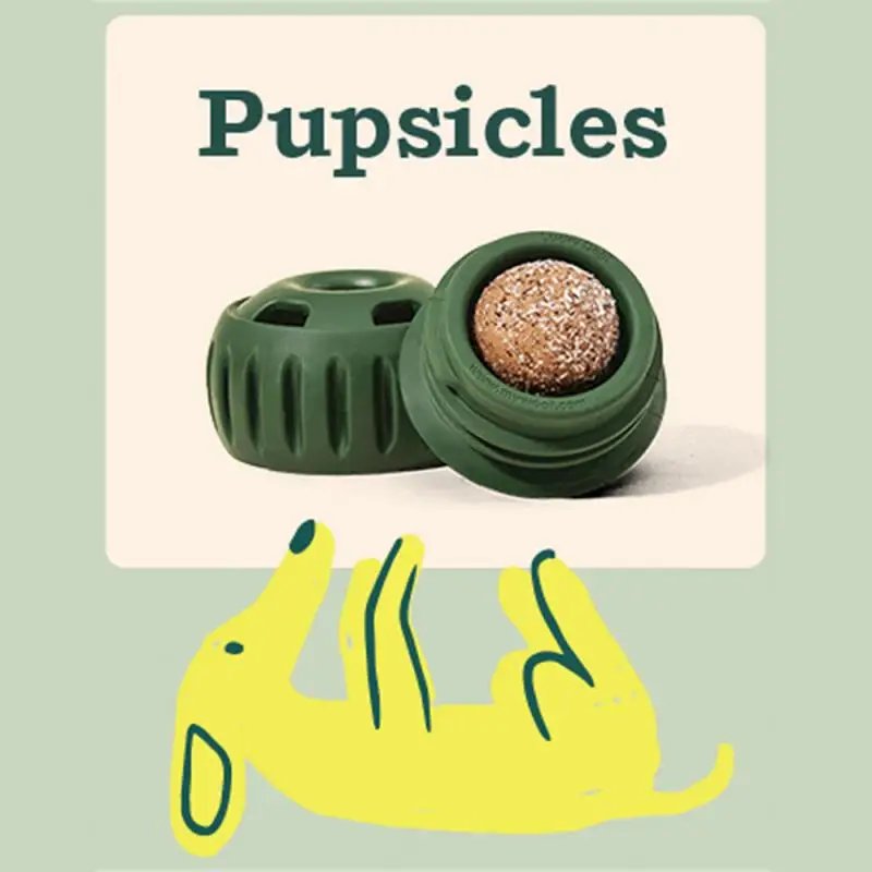 

New Woof Pupsicle Refillable Dog Food Toys Easy Clean Natural Rubber Long Lasting Ball Simple Durable Silicone Mold Pet Products