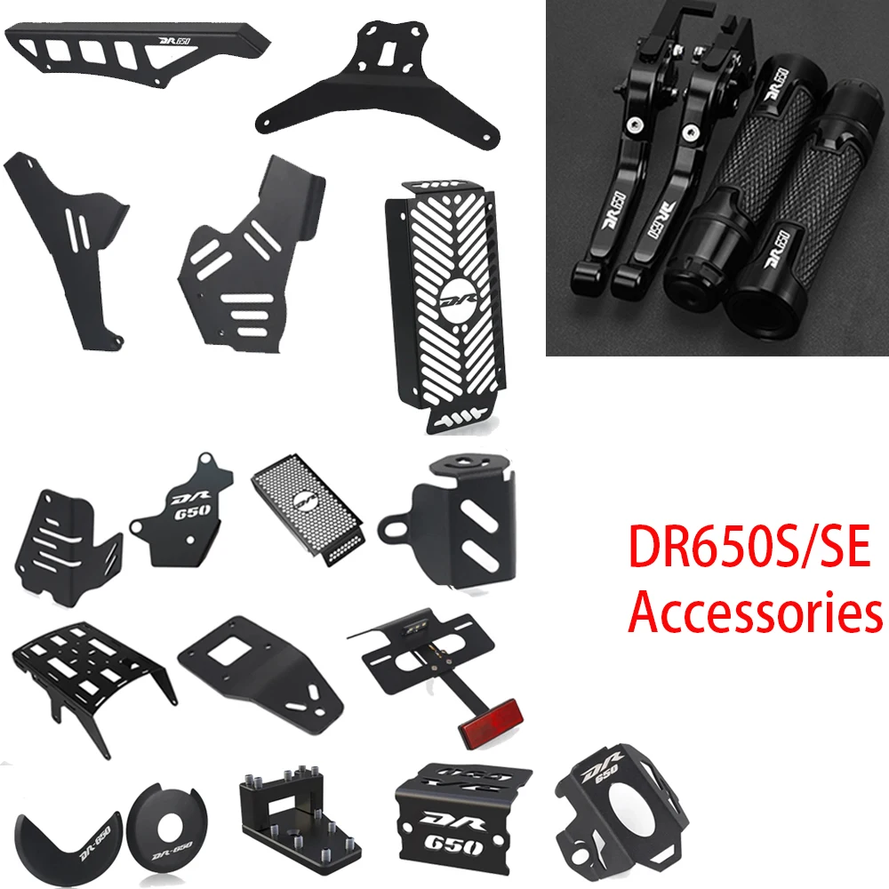

DR650 S SE Handlebar End Brake Clutch Lever Fog Lamp Bracket Frame Chain Guard License Plate For SUZUKI DR650S DR650SE 1996-2023