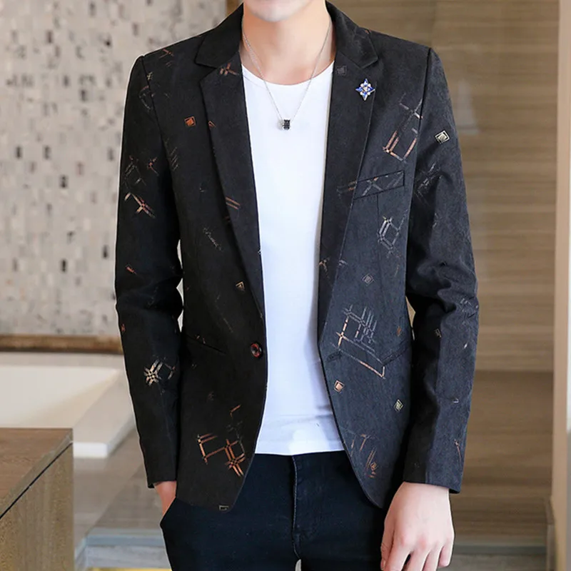 Мужской Молодежный Модный повседневный Тонкий Высококачественный пиджак с