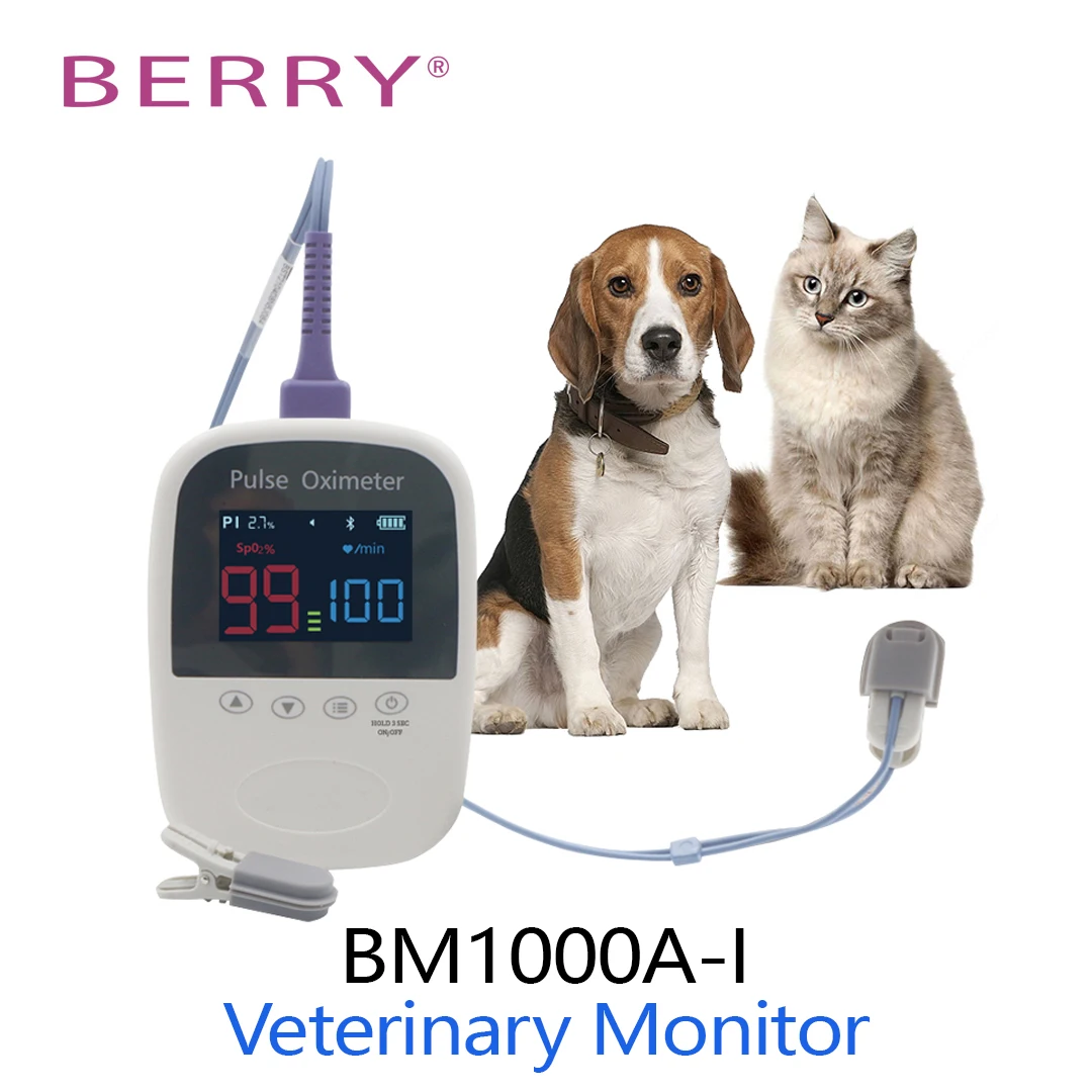 

Berry BM1000A-1 Veterinary Monitor Pets Use Bluetooth Pulse Oximeter SPO2 Pulse Rate Heart Rate Oxygen Saturation Pet Monitor