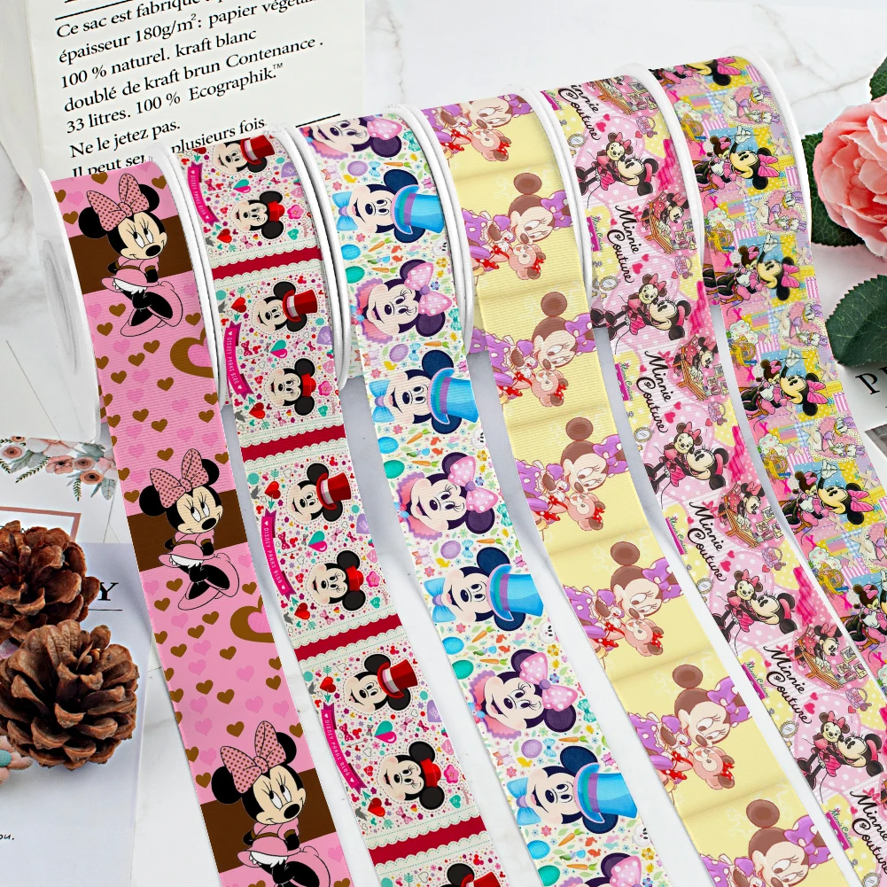 

10yards Polyester Ribbon Disney Minnie Mickey High Quality Satin Ribbon for Home Party Decoration