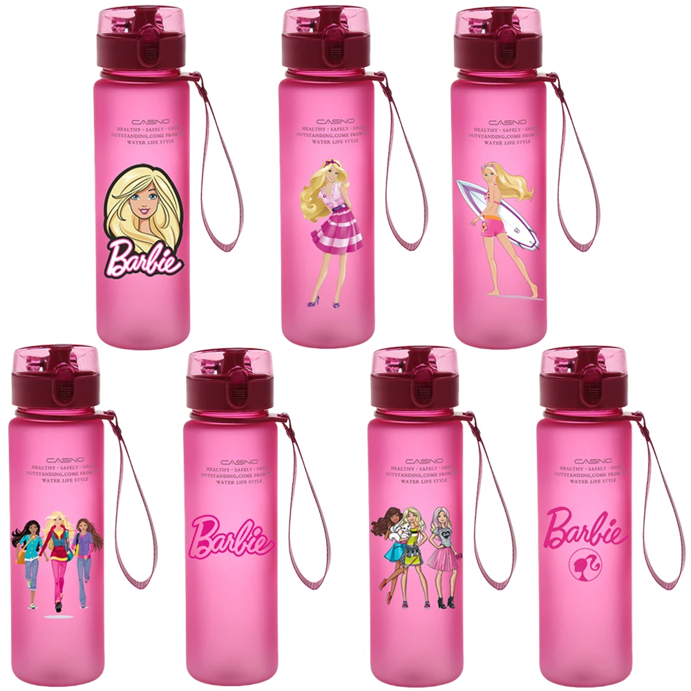 Пластиковая чашка для воды Барби Мультяшные милые ученические портативные