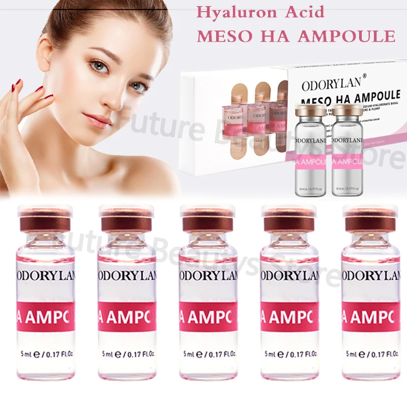 

5ML HA Hyaluronic Acid Ampoule Facial Serum Meso Serum Moisturizing Whitening Remove Pimple Acne Anti Aging Skin Spa