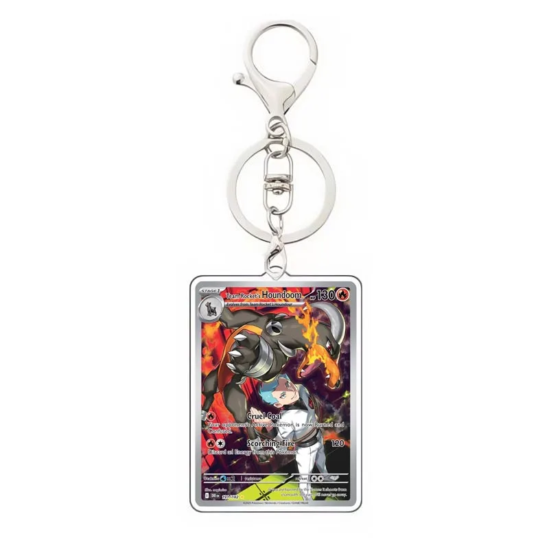 Фото Английская версия Pokemon Sv10 Glory of Team Rocket Sr Ar Sar акриловый брелок-карта Moltres Diy домашняя коллекционная подвеска-карта №4