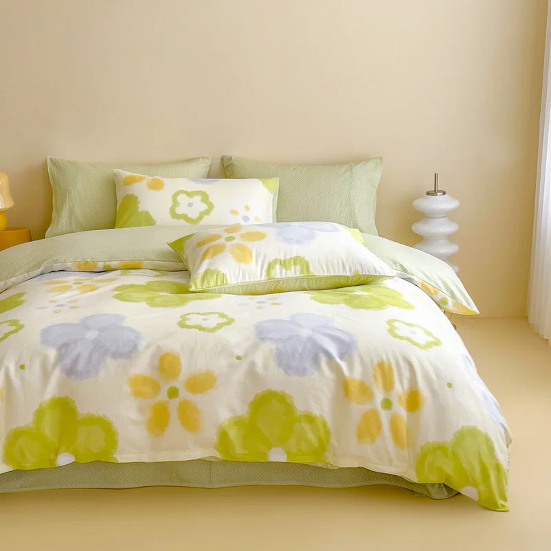 

New Freshness Pure Cotton Bedding Set 220x240 Soft Skin Friendly 100% Cotton Duvet Cover Set Full Size Comfortable Bedding Sets