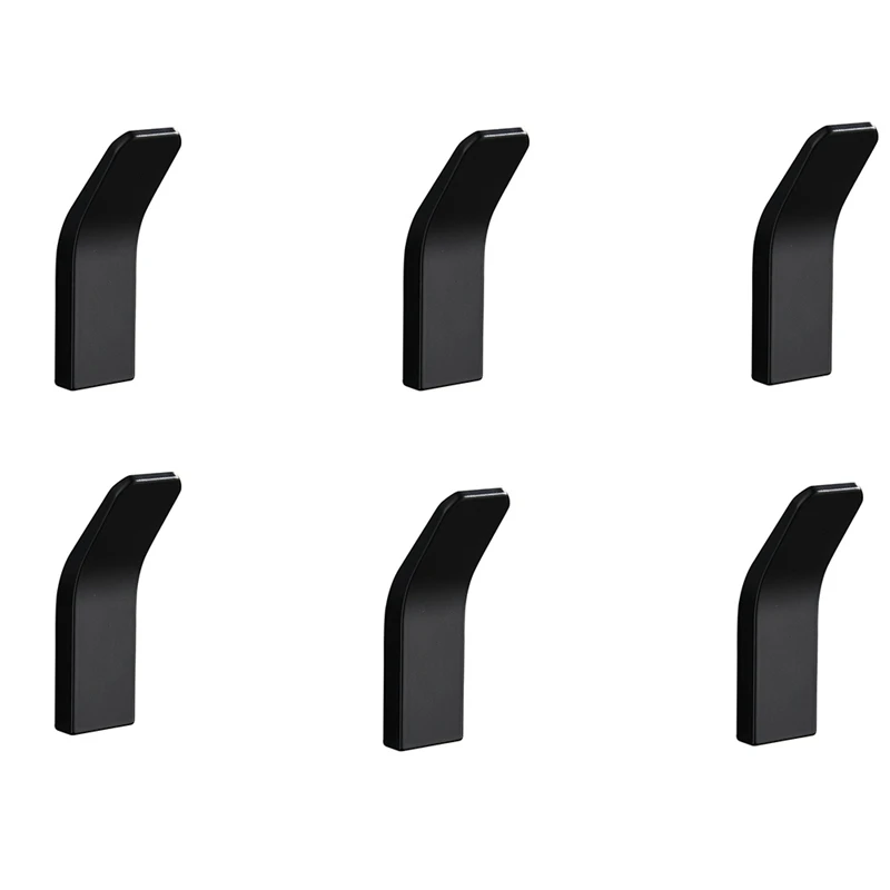 

Towel Hook Bathroom Wall Hook, 6 Pack No Punch Black Hook Heavy Duty Wall Mount, Bedroom Kitchen