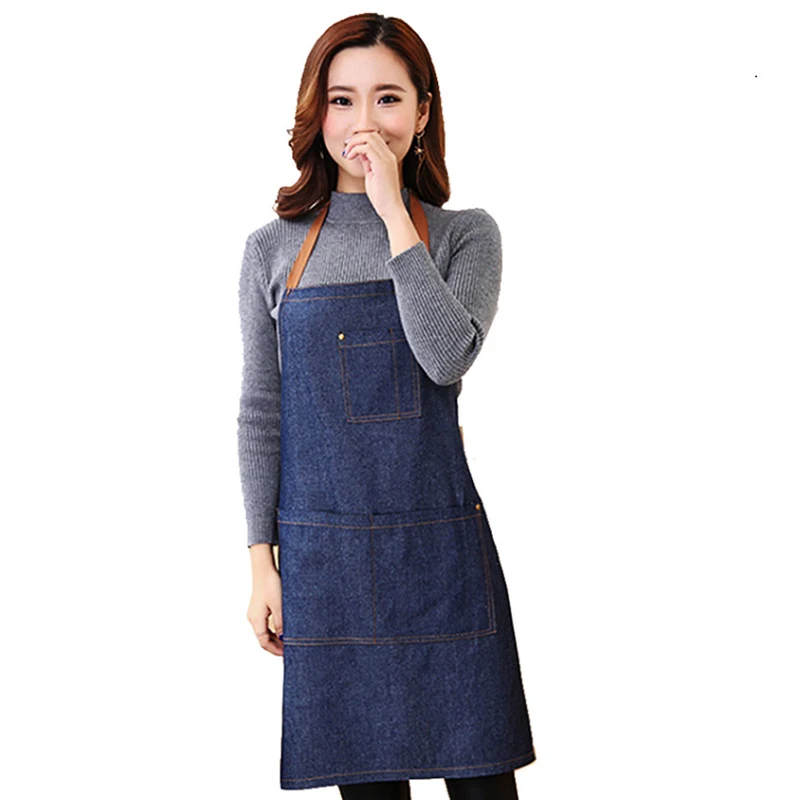 

Fashion Canvas Kitchen Aprons For Woman Men Chef Work Apron For Grill Restaurant Bar Shop Cafes Beauty Nails Studios Uniform