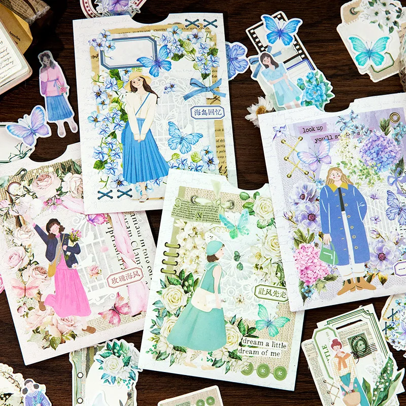 

100pcs/lot Memo Pads Material Paper Yesterday's Romance Junk Journal Scrapbooking Cards Retro Background Decoration Paper
