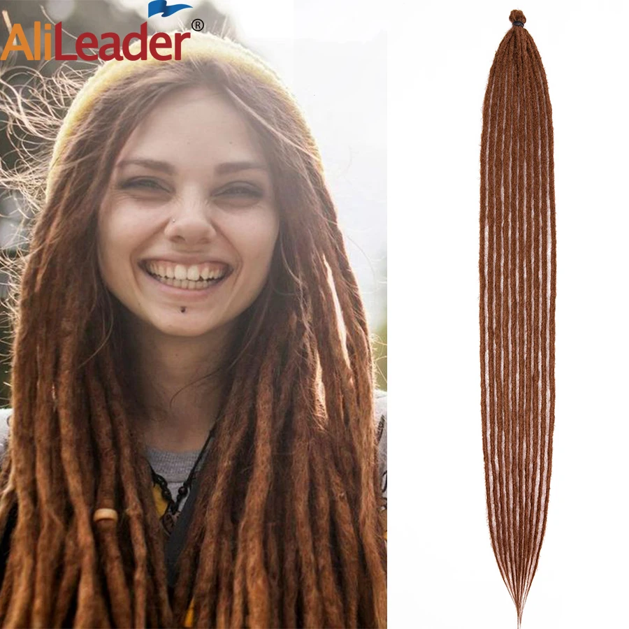 

Dreadlocks Extensions 5/10/20Strands Synthetic Handmade Dreadlocks Extensions Reggae Crochet Hair Braids For Black Women/Men