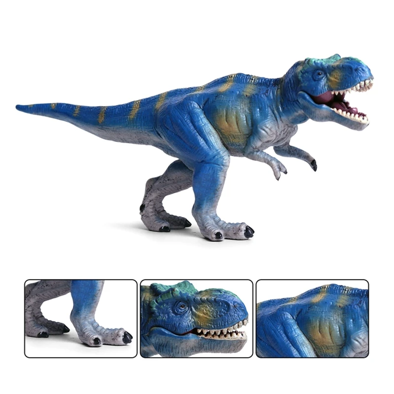 

19cm Miniature Blue Simulation Tyrannosaurus Dinosaur Model Action Figure Interactive Realistic Statue Desktop Decors Boys Toys