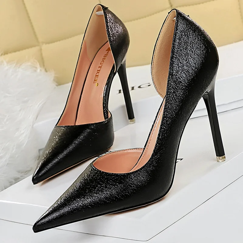 BIGTREE Shoes High Heels Gold Sliver Black Champagne Women Pumps Sexy  Wedding Shoes Stiletto Heels Female Shoes Plus Size 43 | АлиЭкспресс