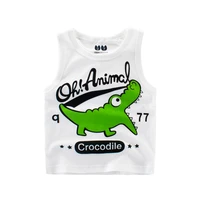 2022 new children summer tops sleeveless vest dinosaur breathable 100 cotton clothes for boys kids tee t shirt clothing90 140cm