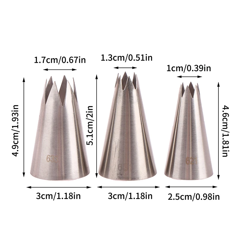 

3 шт., кондитерские насадки из нержавеющей стали