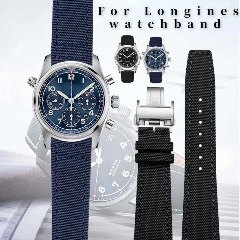 Ремешок спортивный для Longines pioneer Sports L3.810/L3.820 брезентовый браслет мужских
