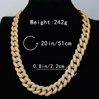 charmoment hip hop jewelry punk cuban chain necklace full iced out zircon for men women statement party bar rapper singer rock