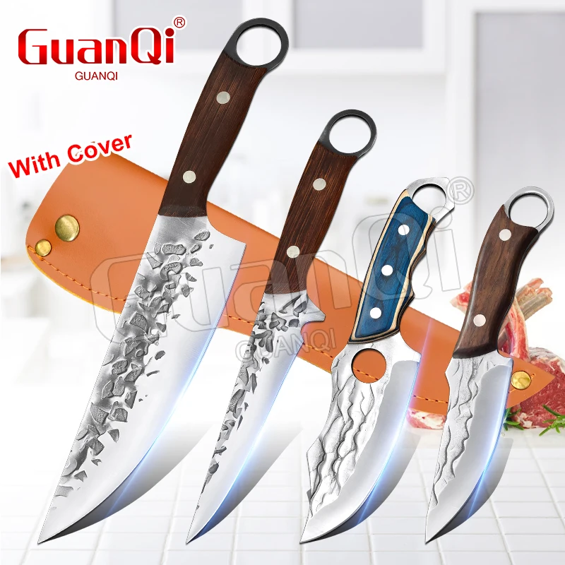 

Forged Kitchen Knife Stainless Steel Butcher Knife With Wood Handle Chef Cleaver Meat Beef Vegetable Fruit Slicing Boning Knives
