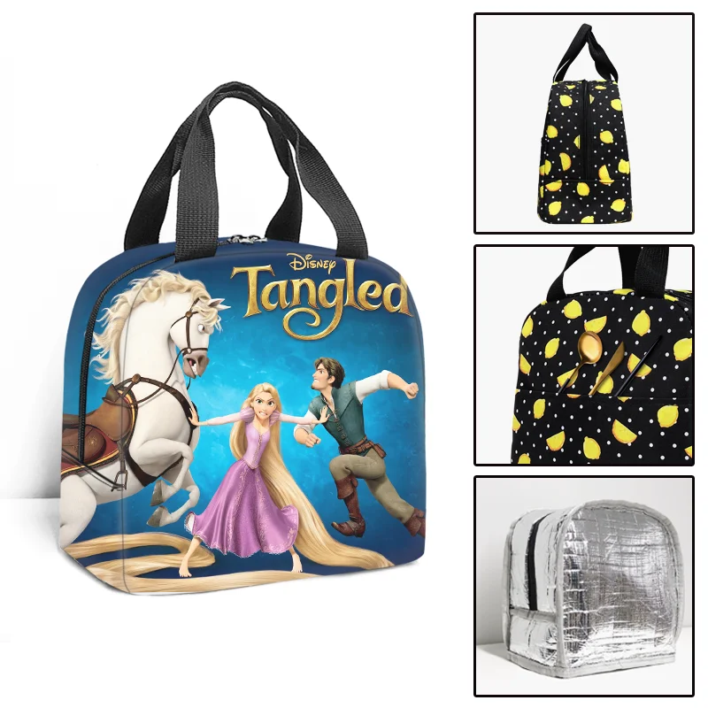 Disney Tangled Rapunzel Princess  Kids Insulated Lunch Bag Thermal Cooler Tote Food Picnic Bags Children Travel Lunch Bags