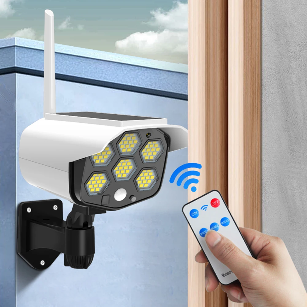 

84 LED Solar Wall Light Outdoor Simulation Monitor Motion Sensor Waterproof Yard Porch Garage Solar Garden Light Street Lighting