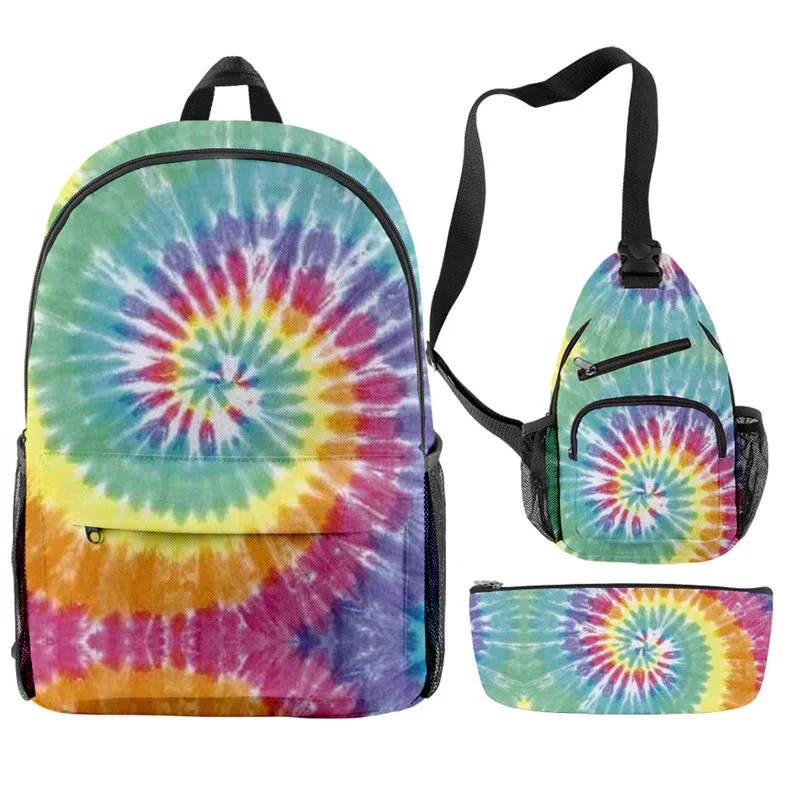 3 шт./компл. рюкзак Tie Dye индивидуальные спиральные детские наборы для мальчиков и