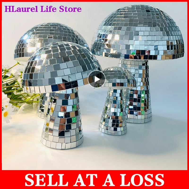

Mushroom Disco Ball Silver Disco Ball for Home Decorations Stage Props Game Accessories Party Favor Garden Ornament Dropshipping