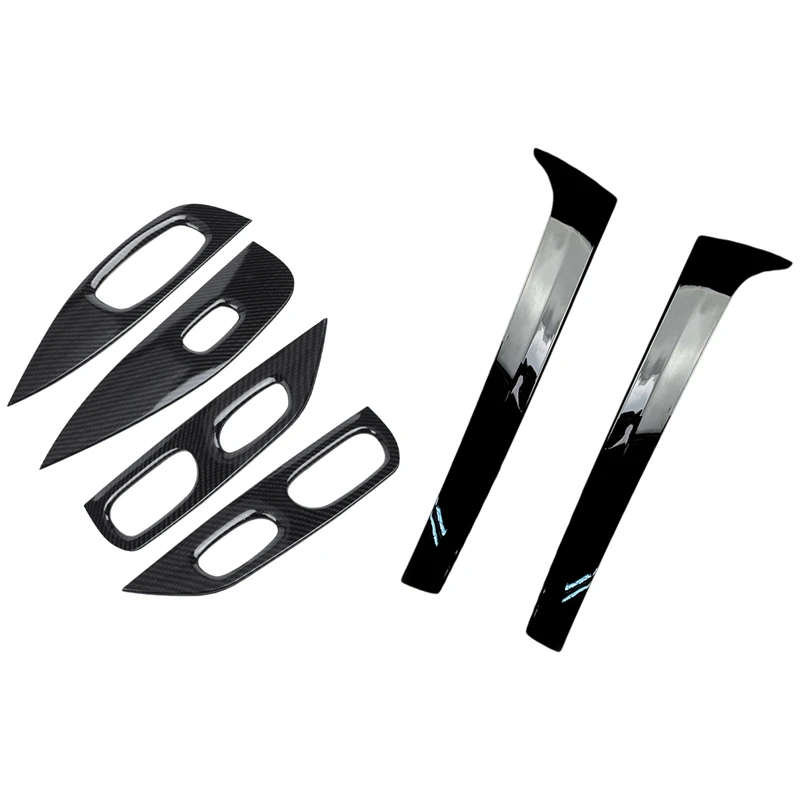 

6 шт. автомобильные аксессуары: 4 шт. ABS для панели управления окон стеклянная крышка переключателя подъема и 2 шт. заднее боковое крыло спойле...