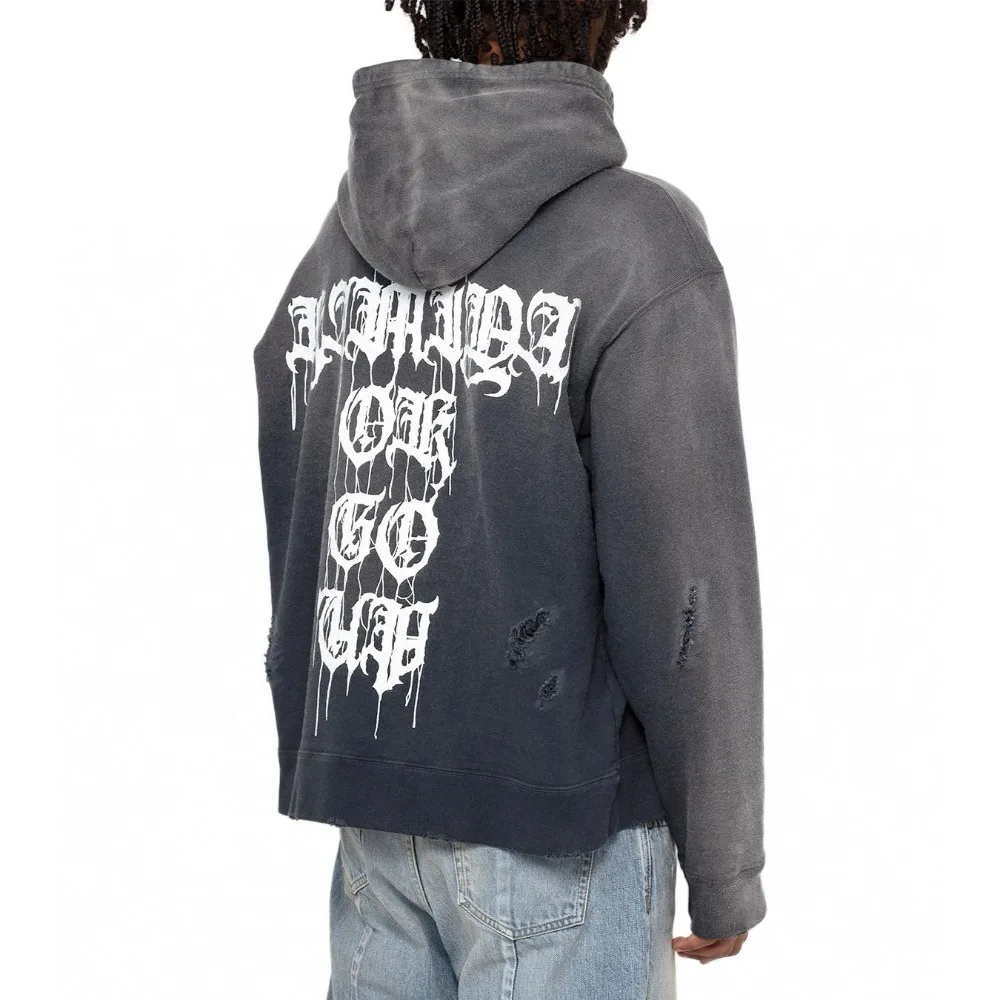 NIGO Мужская потертая винтажная толстовка с капюшоном Faded High Street Пуловер в стиле