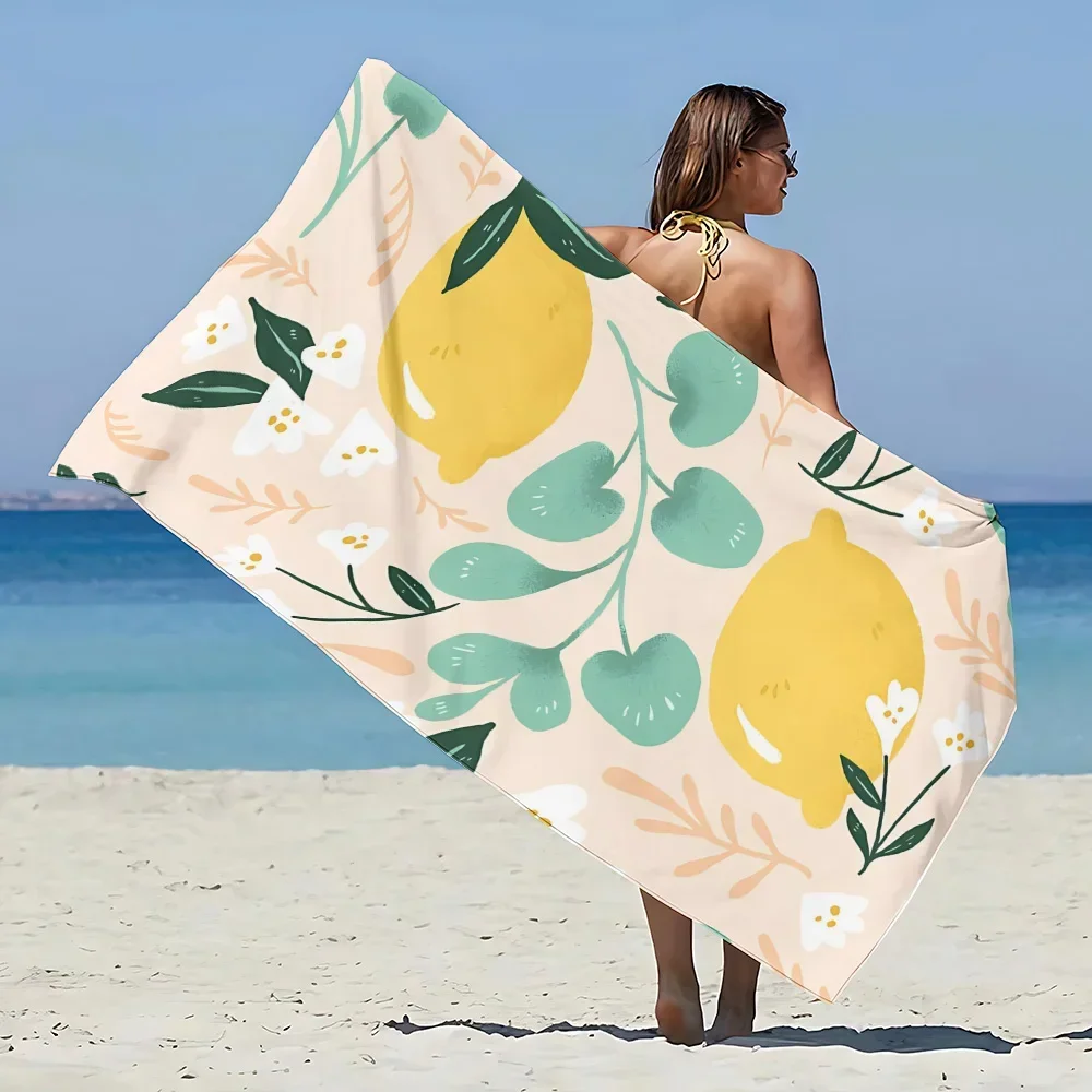 L-Лимонное пляжное полотенце из микрофибры без песка быстросохнущие мягкие