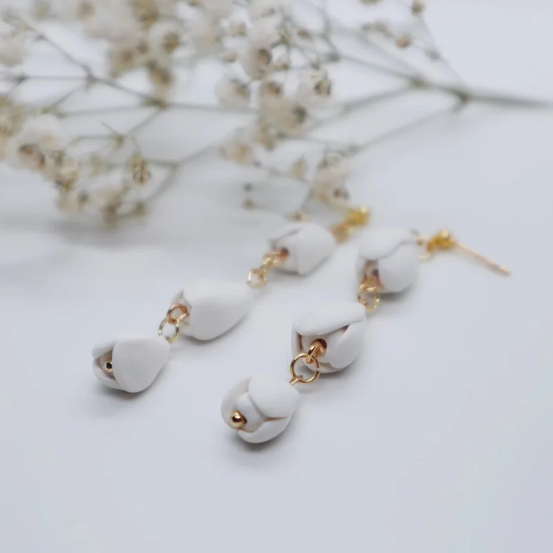 

New Fashion Clay Earrings for Women Girls Handmade Drop Earrings Flowers Dangle Earring Wedding Bride Bridesmaid Earring Jewelry