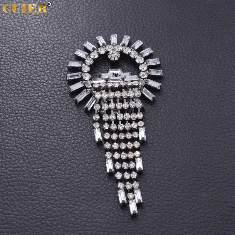 2 шт./лот гематитовые Кристальные Стразы с кисточкой Пряжка для обуви одежды