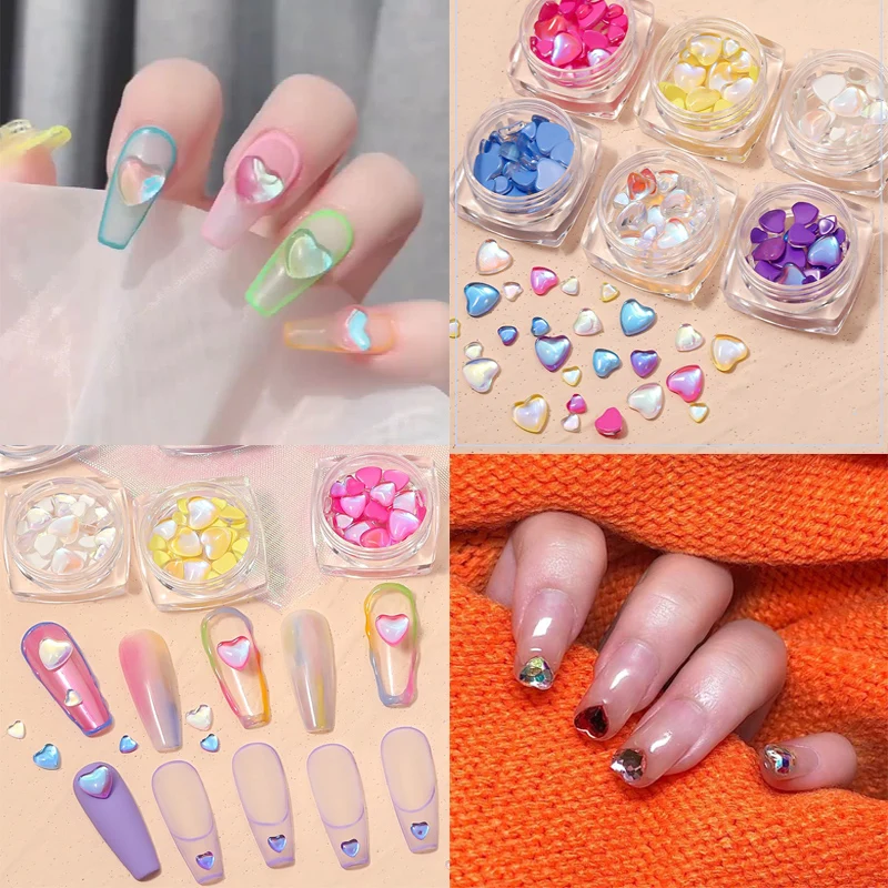 

3D Nail Art Heart Diamond Jewelry Pointed Bottom Shaped Gems Big Peach Heart Shap Diamond Nails Rhinestones Ornaments Decoration