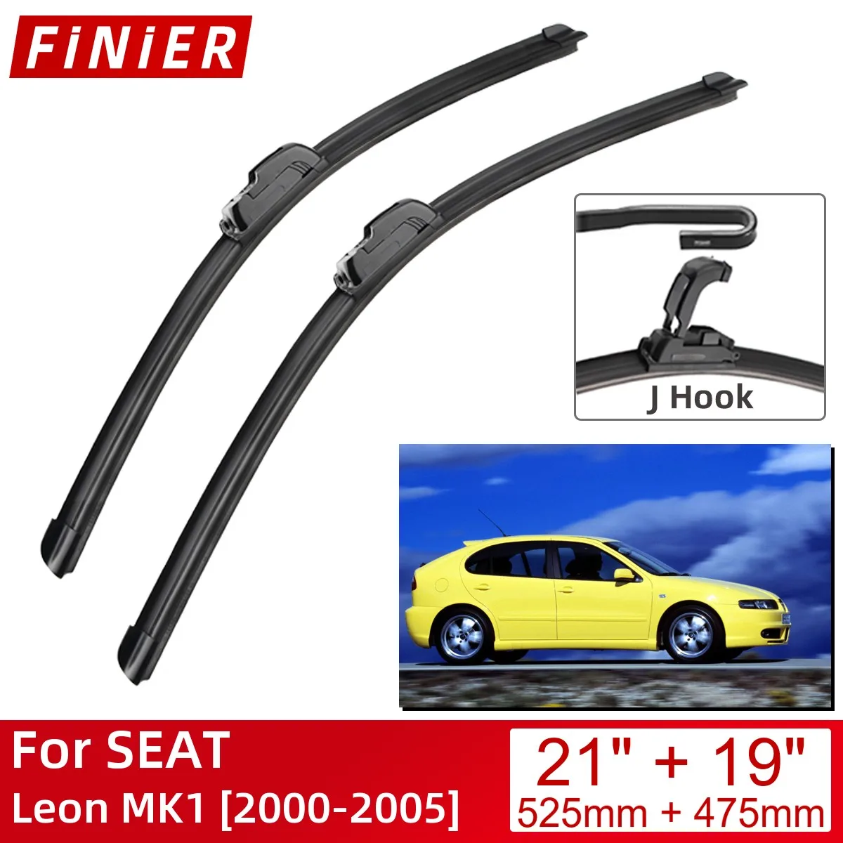

Щетки стеклоочистителя передние для SEAT Leon MK1, 2000-2005, 21 + 19 дюймов
